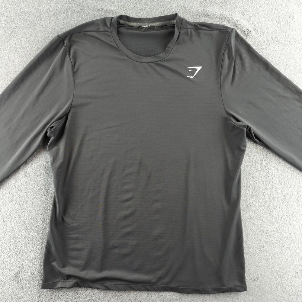 Gymshark Long Sleeve Shirt Mens Large Gray Performance Athletic Training Gym